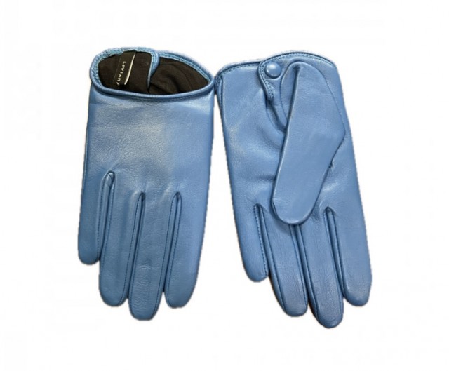 Guantes cortos piel azul