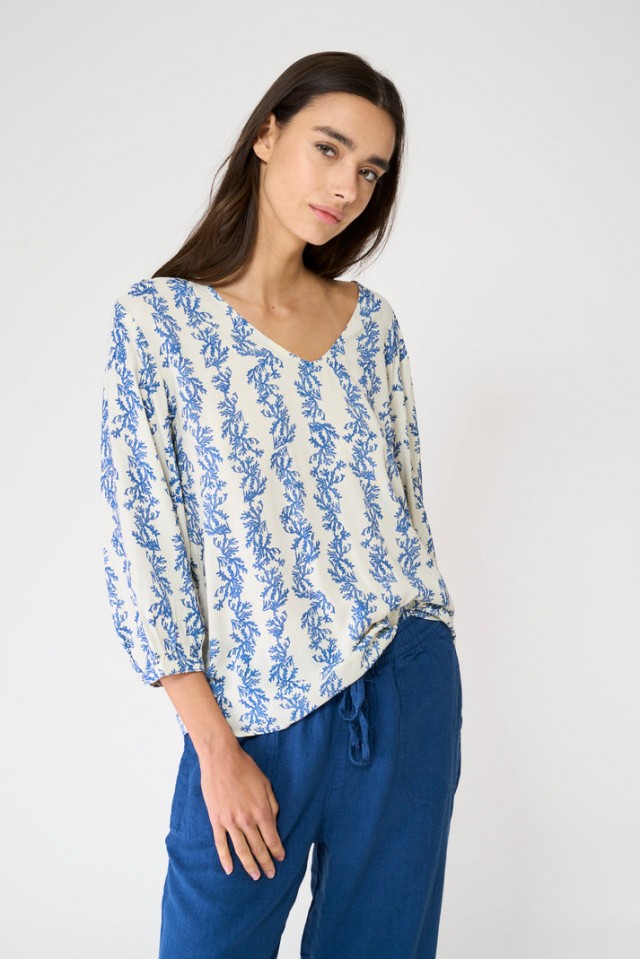 Blusa viscosa estampada