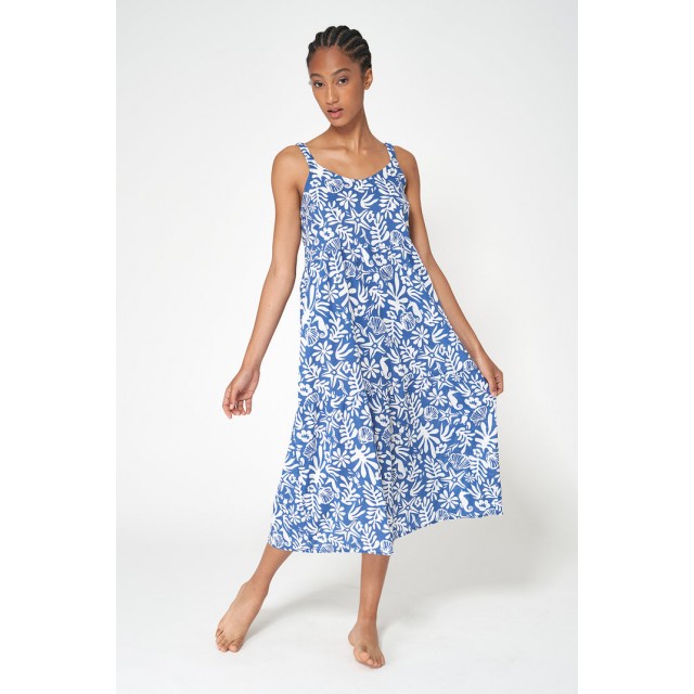 Vestido midi de tirantes estampado