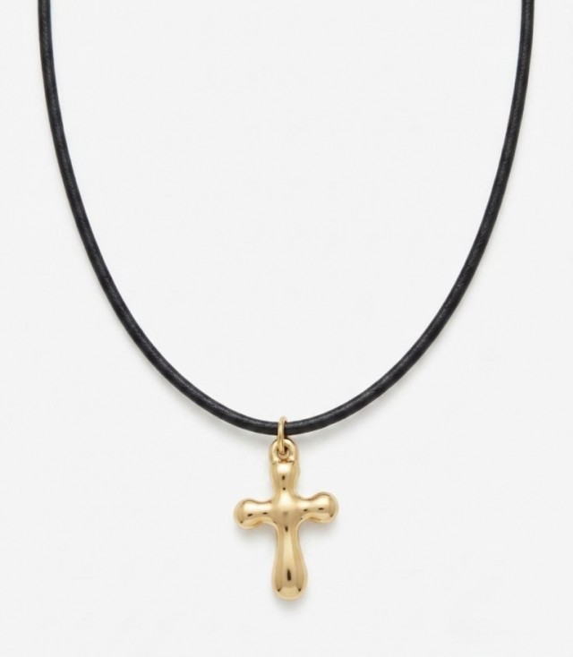 Collar cruz acero dorado