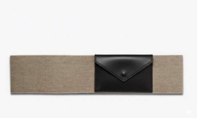 Cinturón elástico bolsillo negro