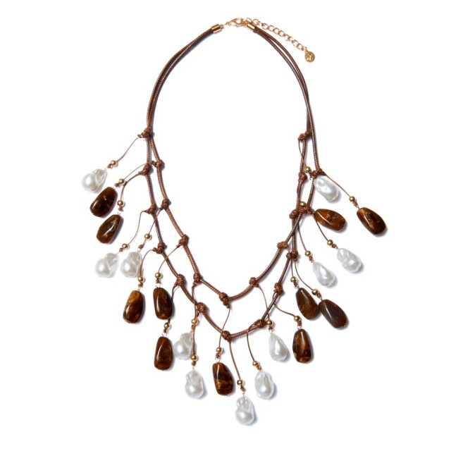 Collar tribal marrón