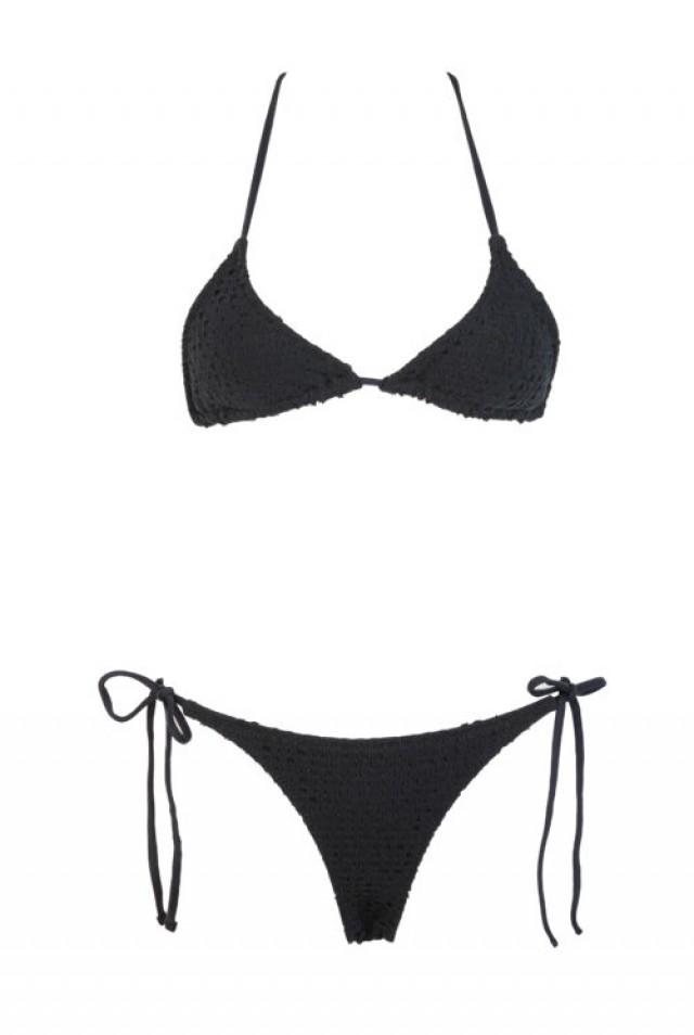Bikini Triángulo Crochet Highlands negro