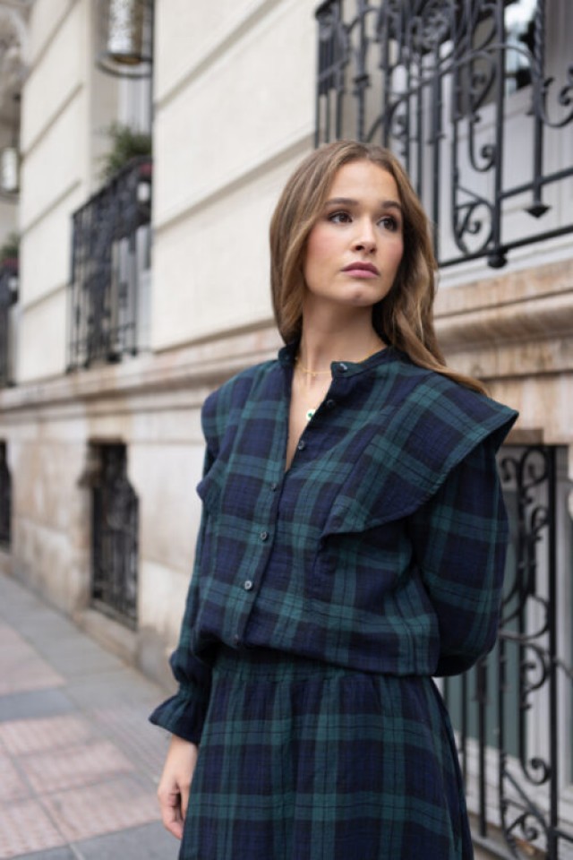 Camisa Flaps Tartán Verde