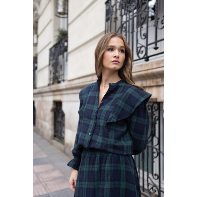 Camisa Flaps Tartán Verde