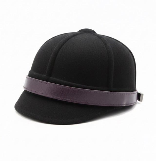 Gorra lana y piel