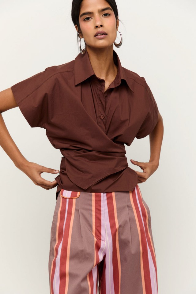 CAMISA AMALFI MARRÓN