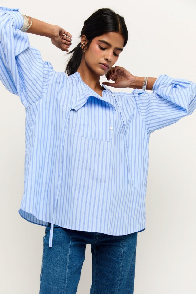 CAMISA ASILAH RAYAS AZUL