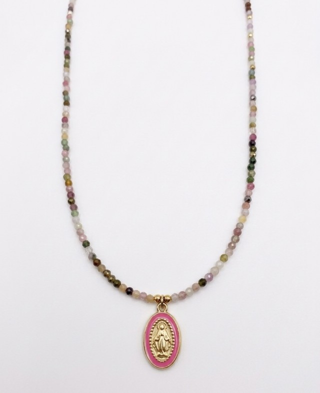 Colgante La Milagrosa multi Fucsia
