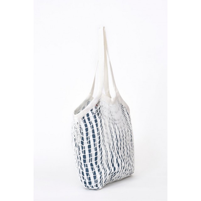 Bolsa rejilla algodón reciclado rayas