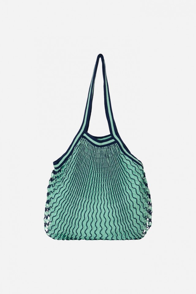 Bolsa rejilla algodón reciclado bicolor