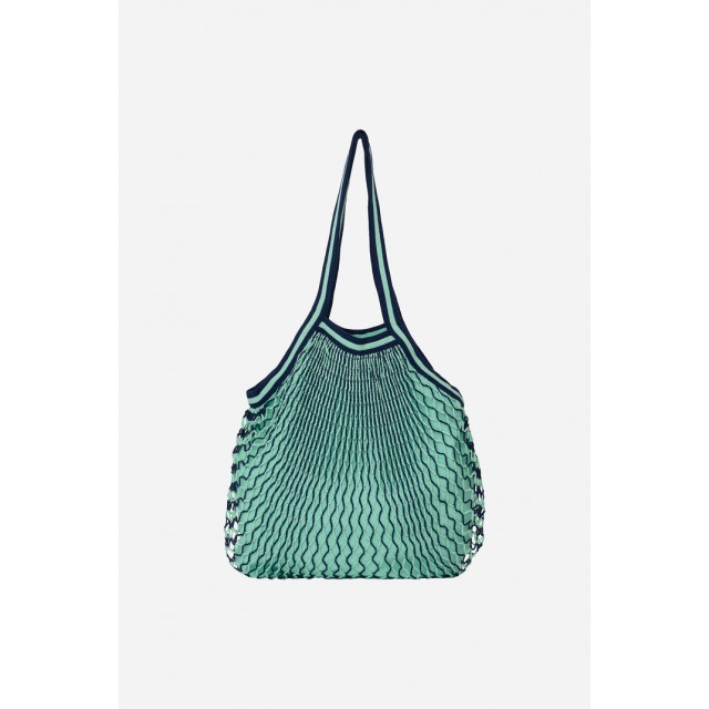 Bolsa rejilla algodón reciclado bicolor