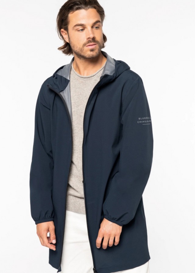 Chaqueta impermeable unisex azul marino