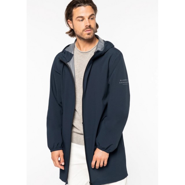 Chaqueta impermeable unisex azul marino
