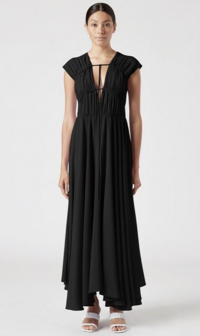 Vestido fruncido negro