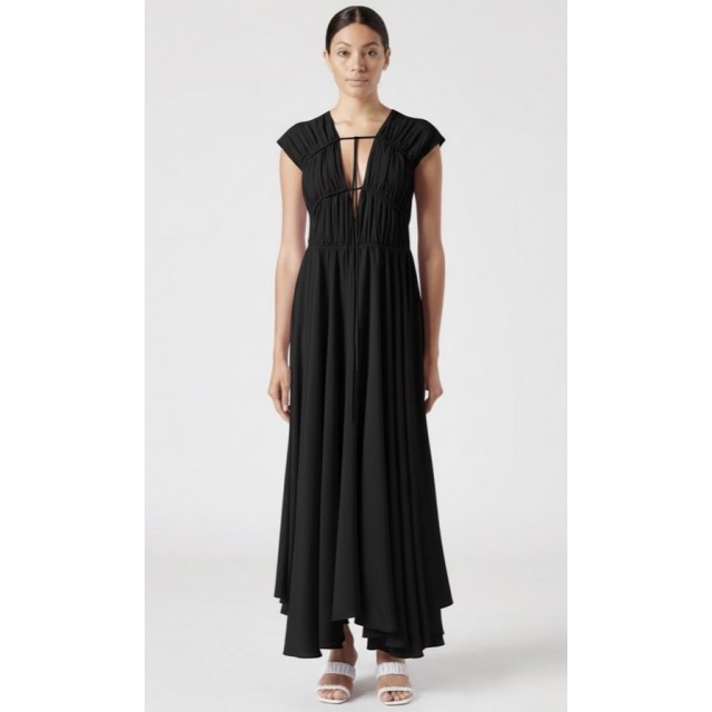 Vestido fruncido negro