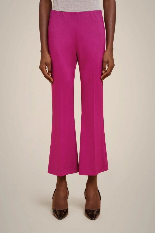 PANTALONES ACAMPANADOS CON PUNTO MILANO