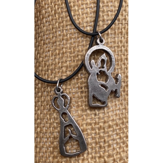 Colgante caucho y Virgen