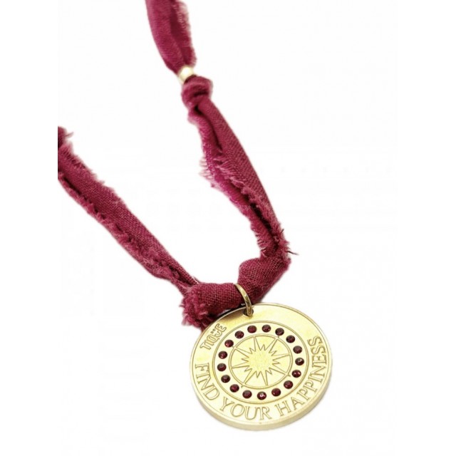 MEDALLION BRÚJULA CINTA rojo