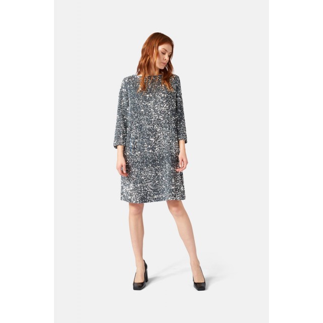VESTIDO LENTEJUELAS PLATA