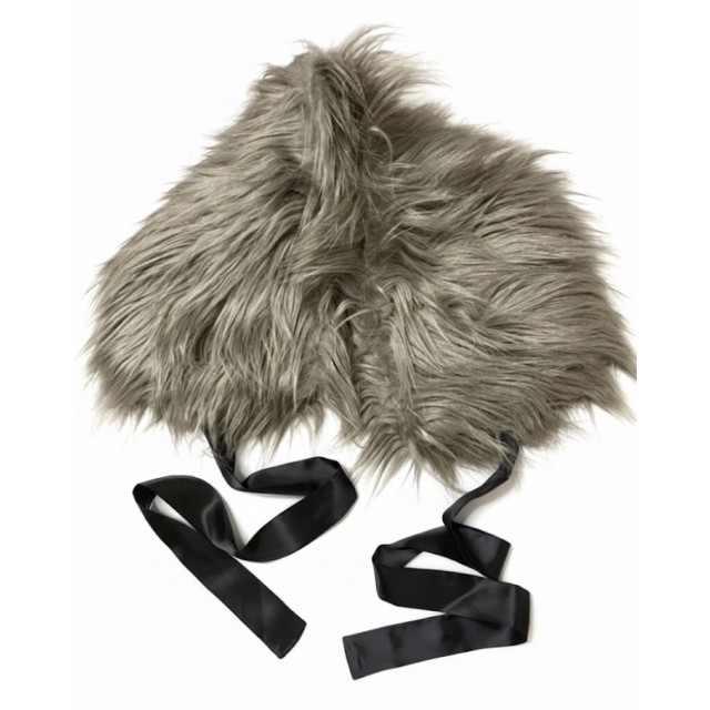 Maxi cuello pelo gris