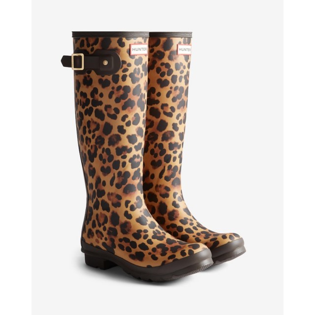 Botas de agua Hunter original tall leopard print