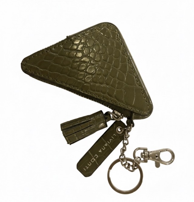 Llavero con monedero caqui