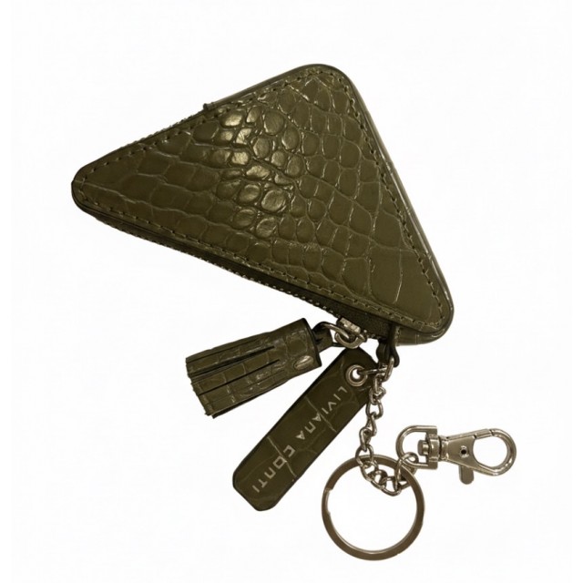 Llavero con monedero caqui