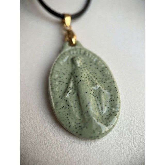 Medalla de La Milagrosa Verde Salvia