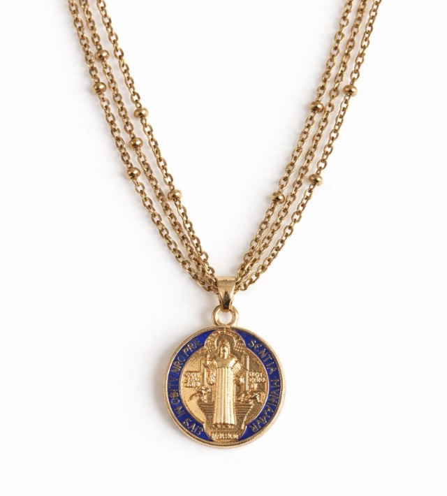 Medalla San Benito Azul marino