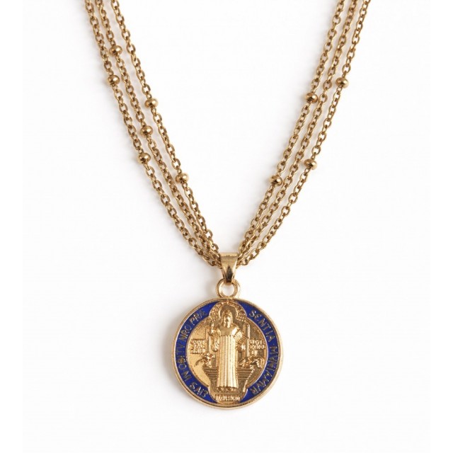 Medalla San Benito Azul marino