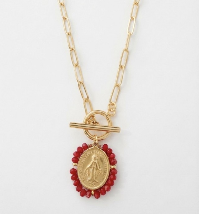 Medalla La Milagrosa cadena rojo