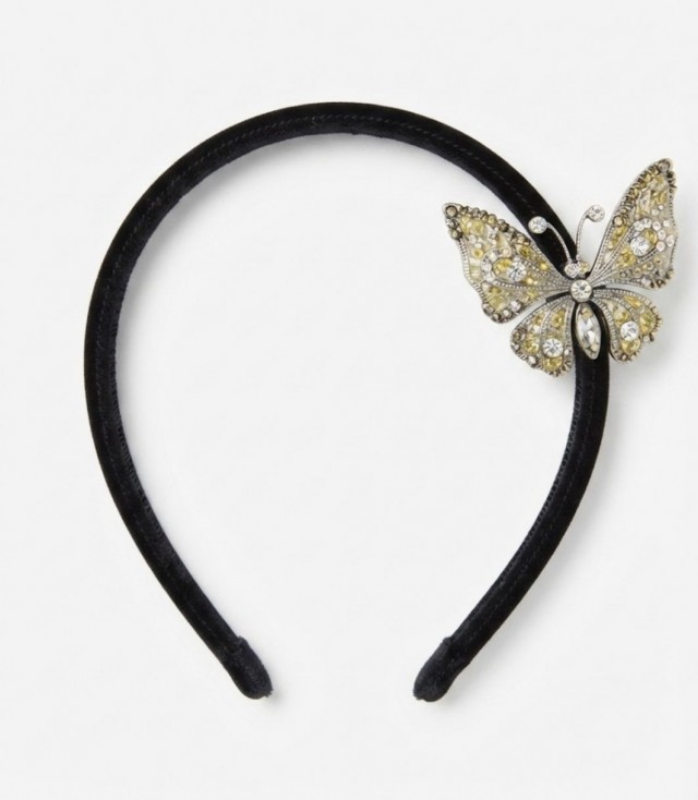 Diadema terciopelo y mariposa