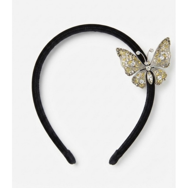 Diadema terciopelo y mariposa