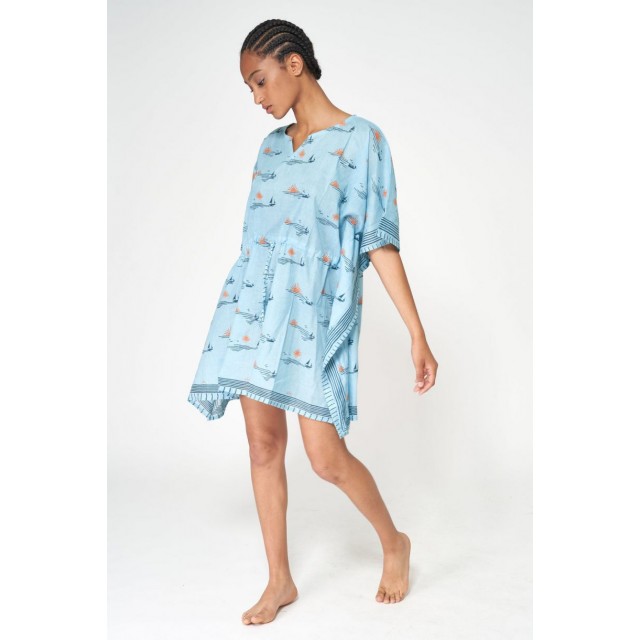 Poncho atardecer azul