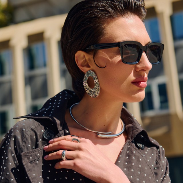 Pendiente artic plateado