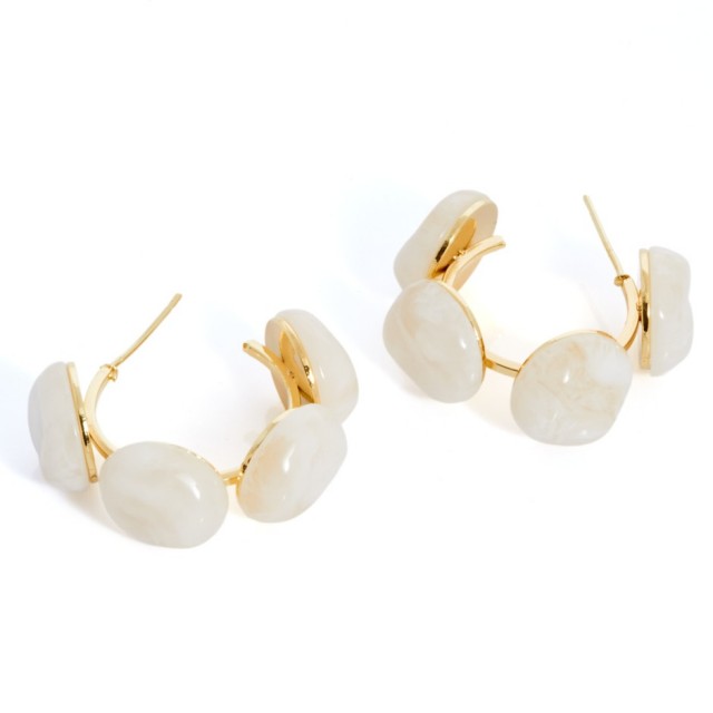 Pendiente naxos aro blanco