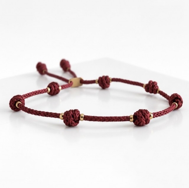 Pulsera DE LA SUERTE Rojo Oscuro