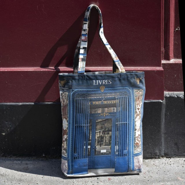 Bolso Tote Librería de París Livres Au pont traversé