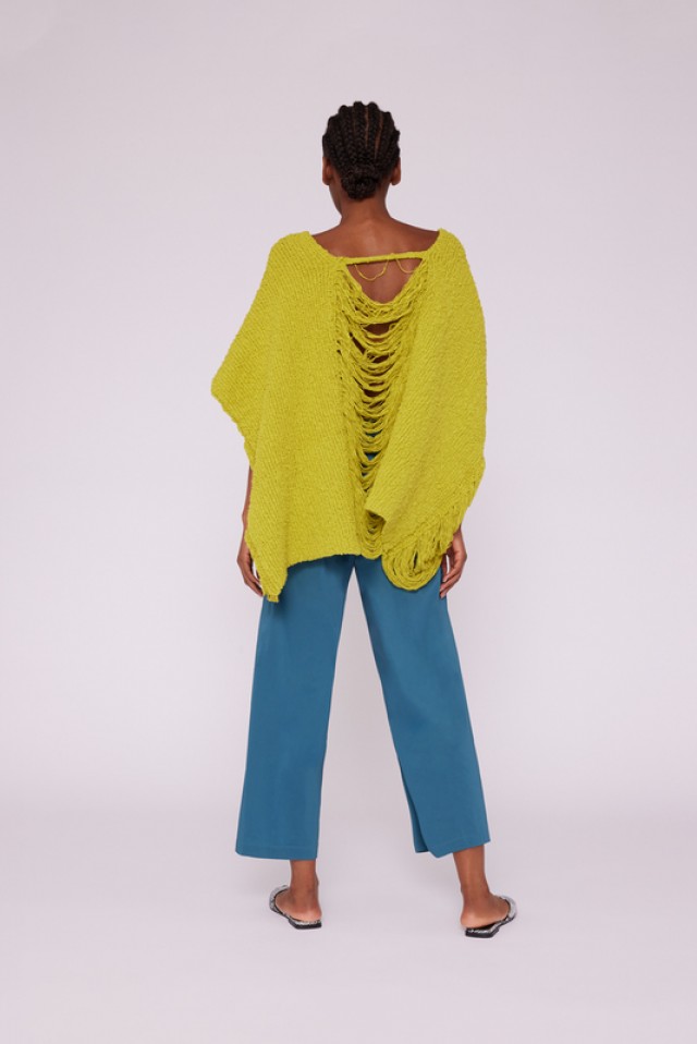 Cárdigan verde oversize