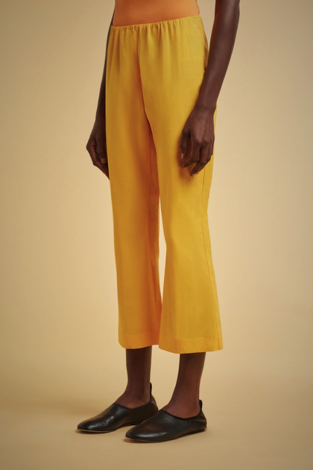 Pantalón trompeta de algodón