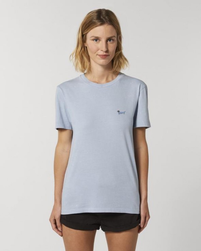 Camiseta Azul Vintage Perro Salchicha